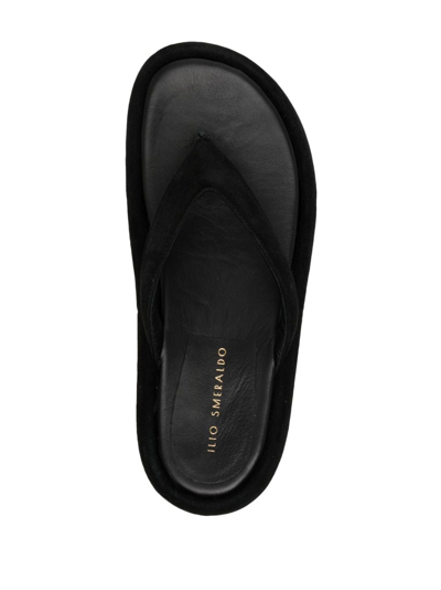 Shop Ilio Smeraldo Geraldine Chunky Flat Sandals In Black