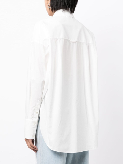 Shop Staud Long-sleeve Cotton Shirt In White