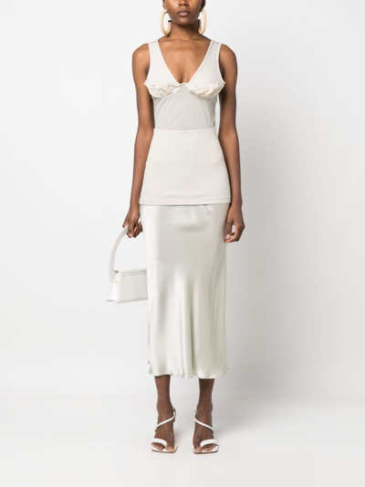 Shop Christopher Esber Panelled V-neck Midi Dress In Neutrals