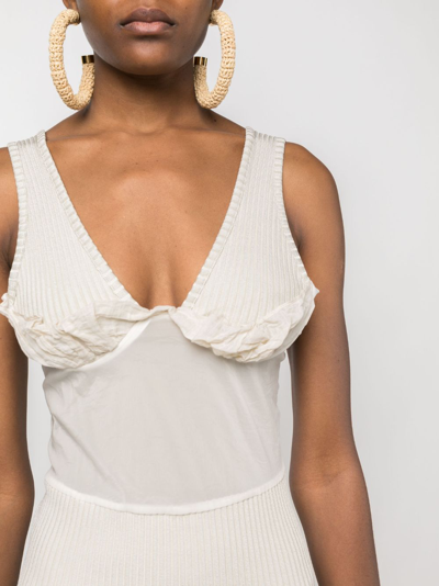 Christopher Esber Panelled V-neck Midi Dress In Neutrals
