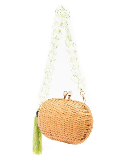 Shop Serpui Olivine Tassel-detail Wicker Bag In Brown