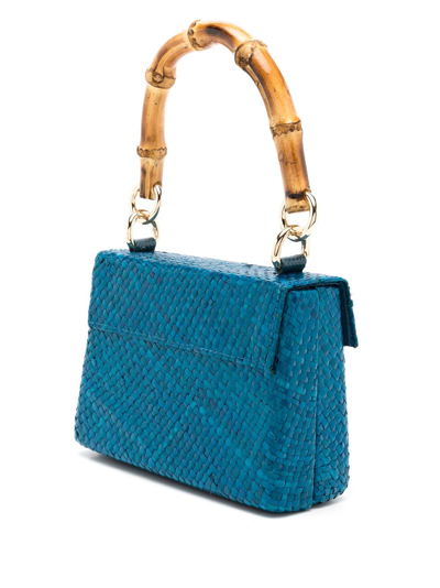 Shop Serpui Stella Bamboo-handle Shoulder Bag In Blue