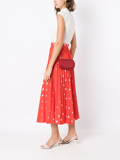 Serpui Emma Rhinestone-embellished Clutch Bag In Red