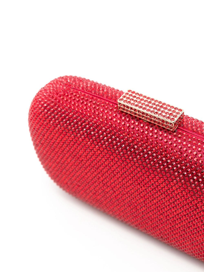 Shop Serpui Emma Rhinestone-embellished Clutch Bag In Red