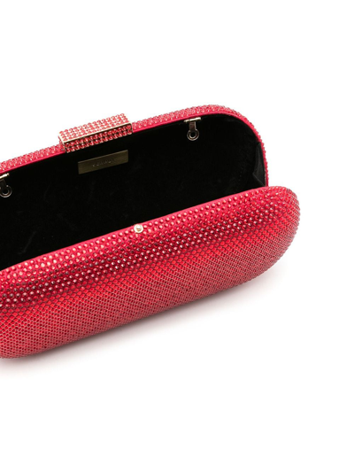 Serpui Emma Rhinestone-embellished Clutch Bag In Red