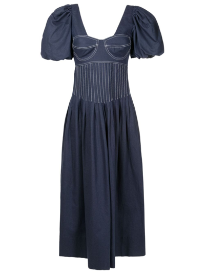 Shop Isolda Gilda Corset-style Dress In Blue