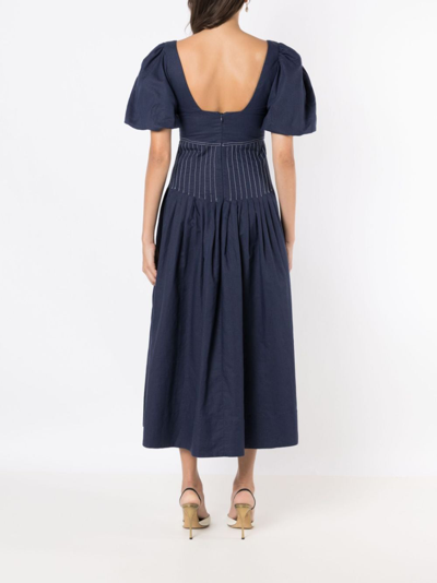 Shop Isolda Gilda Corset-style Dress In Blue
