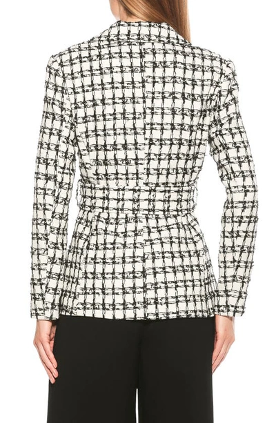Alexia Admor Olya Plaid Belted Blazer In Ivory Check