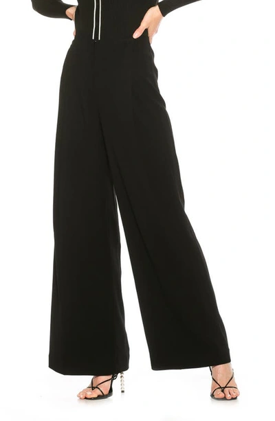 Shop Alexia Admor Rover Mid Rise Wide Leg Pants In Black