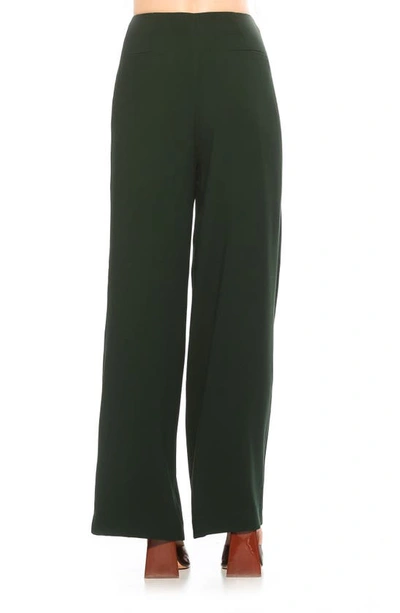 Alexia Admor Rover Mid Rise Wide Leg Pants In Emerald