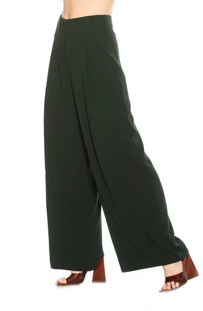 Alexia Admor Rover Mid Rise Wide Leg Pants In Emerald