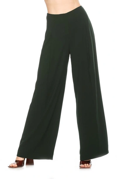 Alexia Admor Rover Mid Rise Wide Leg Pants In Emerald