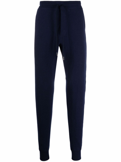 Shop Tom Ford Drawstring-waist Cashmere Track Trousers In Blue