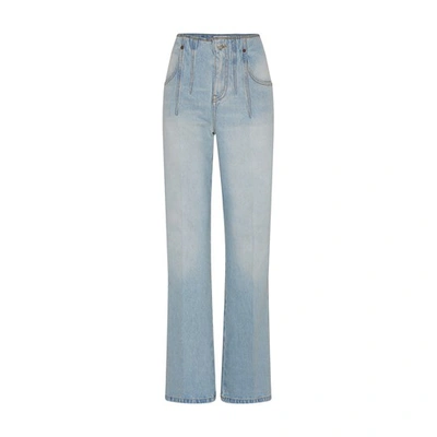Shop Victoria Beckham Dart Detail Flare Jean In Light_mid_vintage_wash