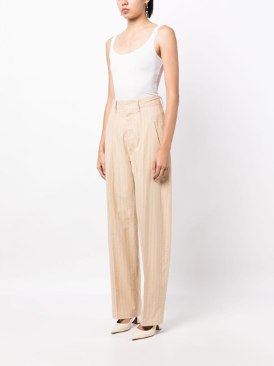 Shop Isabel Marant High-waisted Straight-leg Trousers In Yellow