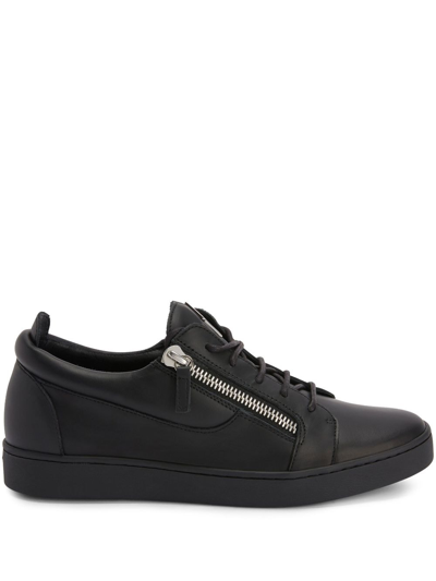 Shop Giuseppe Zanotti Frankie Leather Sneakers In Black