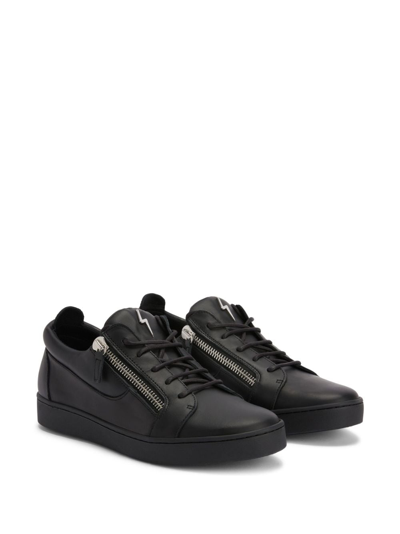 Shop Giuseppe Zanotti Frankie Leather Sneakers In Black