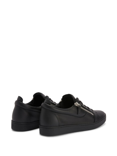 Shop Giuseppe Zanotti Frankie Leather Sneakers In Black