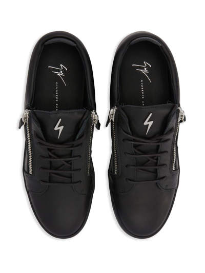 Shop Giuseppe Zanotti Frankie Leather Sneakers In Black