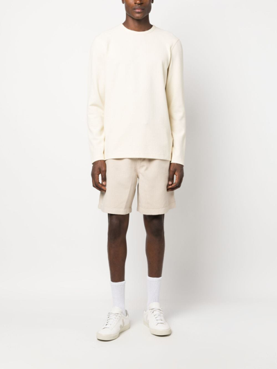 Shop Calvin Klein Drawstring Track Shorts In Neutrals