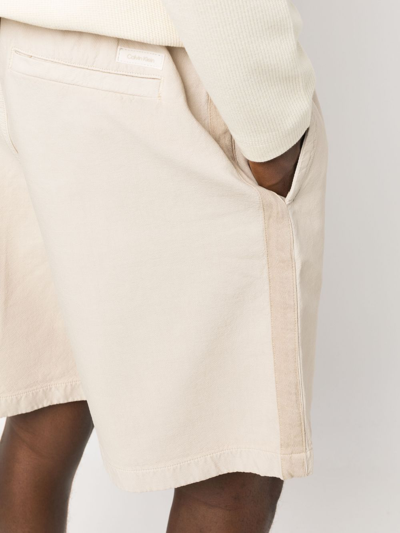 Shop Calvin Klein Drawstring Track Shorts In Neutrals