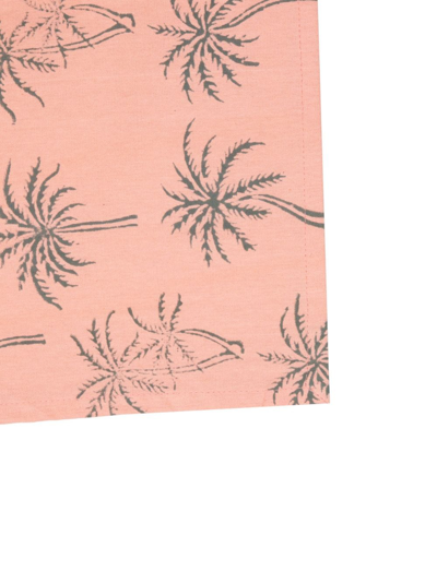 Shop Les-ottomans Palm Tree-print Cotton Napkin In Pink