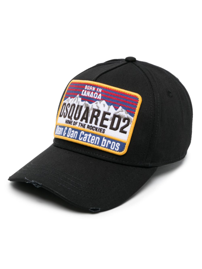 Shop Dsquared2 Logo-patch Cotton Baseball Cap In Black