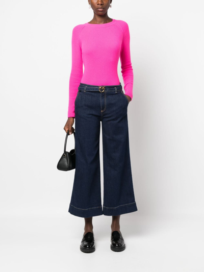 Shop Pinko Belted-waist Flared Jeans In Blue