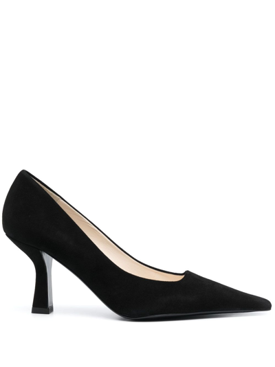 Shop Sandro Pointed-toe 90mm Suede Pumps In Black