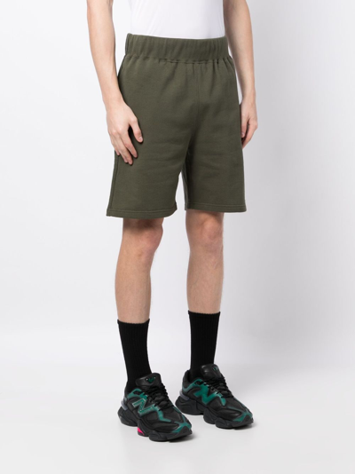Shop A Bathing Ape Ape Head One Point Cotton Shorts In Green