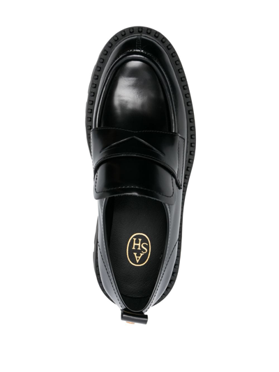 Shop Ash Genial Stud Leather Loafers In Black