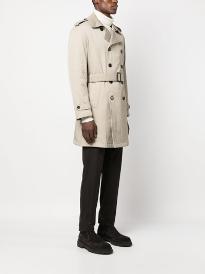 Shop Fay Padded Trench Coat In Neutrals