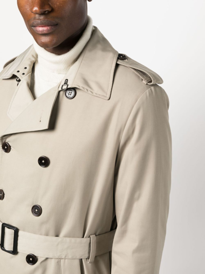 Shop Fay Padded Trench Coat In Neutrals