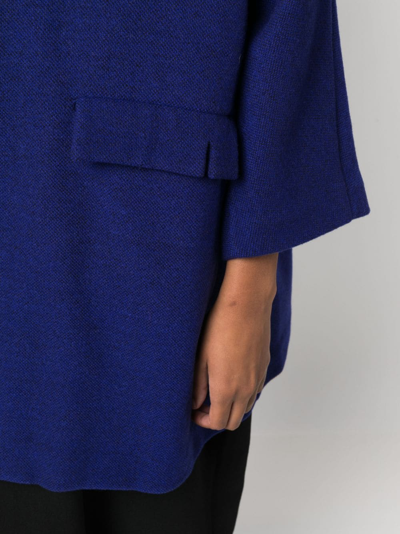 Daniela Gregis Bell-sleeves Wool Coat In Blue