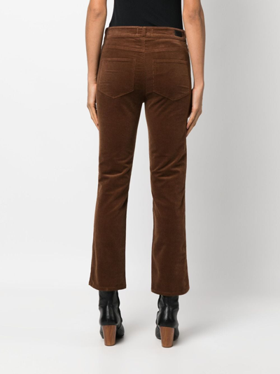 Shop Paige Cindy Cropped Trousers In Brown