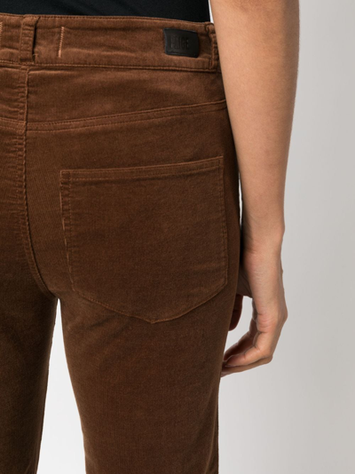 Shop Paige Cindy Cropped Trousers In Brown