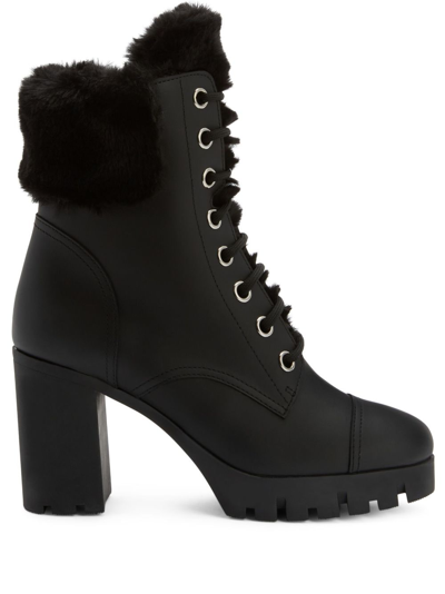 Shop Giuseppe Zanotti Moyra Leather Ankle Boots In Black