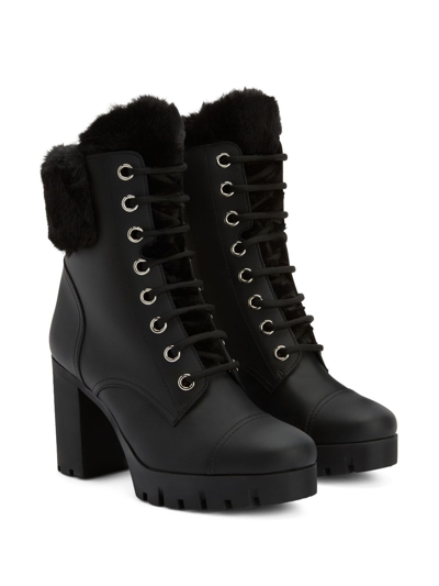 Shop Giuseppe Zanotti Moyra Leather Ankle Boots In Black