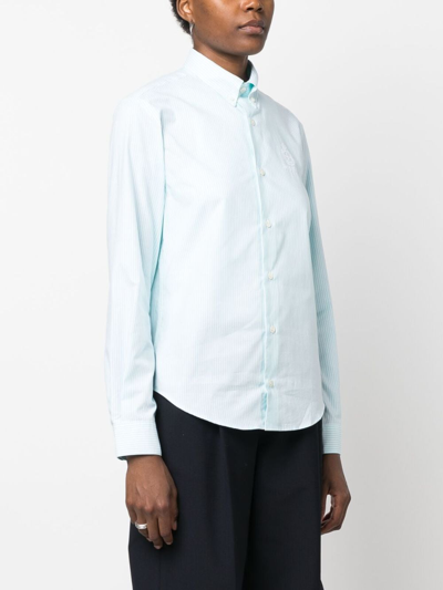Shop Sporty And Rich Logo-embroidered Cotton Shirt In Paradise White