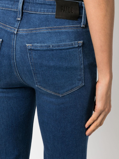 Shop Paige High-waist Flared Jeans In Blue