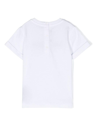 Shop Balmain Logo-embroidered Cotton T-shirt In White