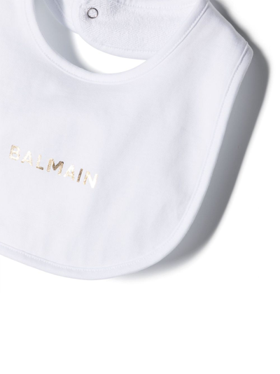 Shop Balmain Cotton Babygrow Set (set Of Two) In White