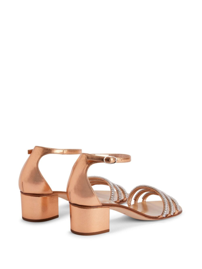 Shop Giuseppe Zanotti Martha Round-toe Leather Sandals In Neutrals