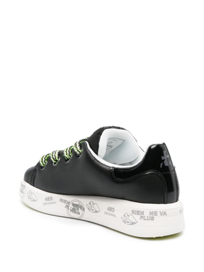 Shop Premiata Belle 6550 Leather Sneakers In Black