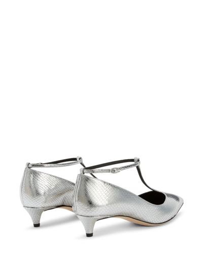 Shop Giuseppe Zanotti Olivia 35mm Metallic-effect Leather Sandals In Silver