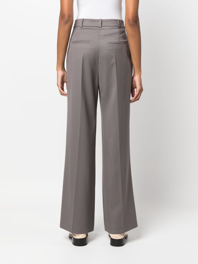 Shop Low Classic Pleated High-waist Trousers In Grey