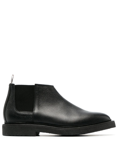 Shop Thom Browne Mid-top Chelsea Ankle Boots In Black
