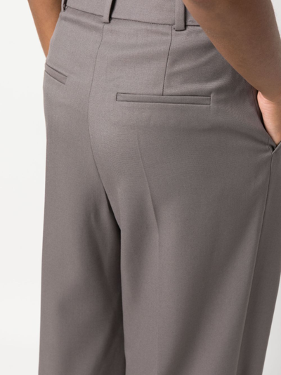 Shop Low Classic Pleated High-waist Trousers In Grey