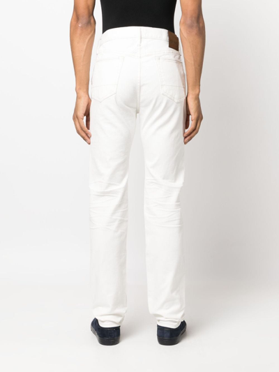 Shop Tom Ford Slim-cut Cotton Jeans In Neutrals
