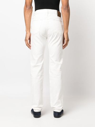 Tom Ford Slim-fit Distressed-effect Jeans In Neutrals